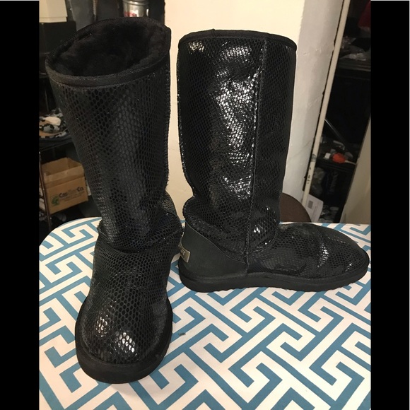 UGG Shoes - UGG black tall snake print boots 8W